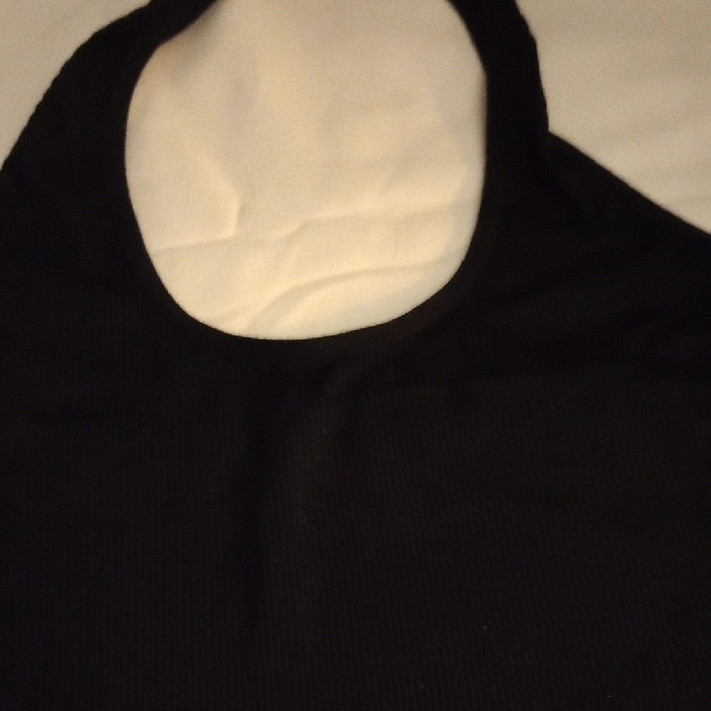 Jolie Ribbed Halter Tops M Blk Red White NWOT